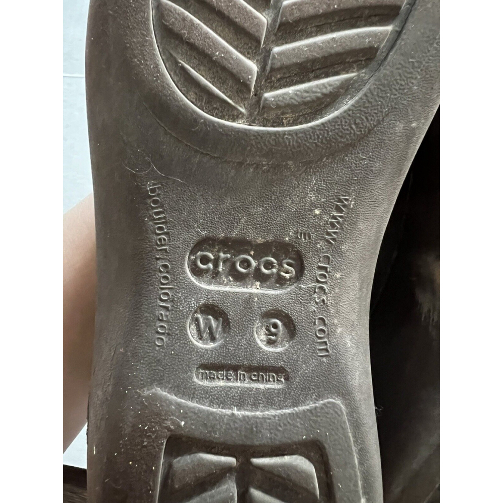 Crocs Olivia Sandal Womens 9M Rhinestone Slingback Ballet Flats Comfort Brown - Picture 6 of 7